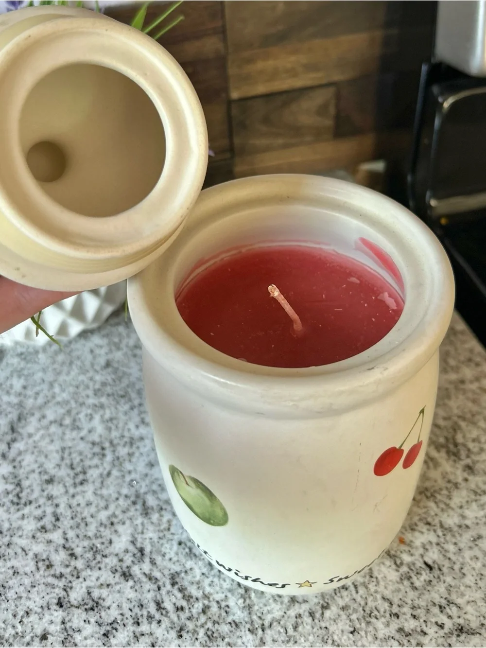 White Ceramic Cookie Jar Candle Rustic Cottagecore Style